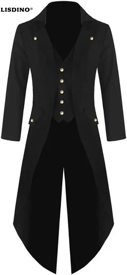 Vintage Fashion Jacket - Jaqueta gótica steampunk masculina, casaco vitoriano