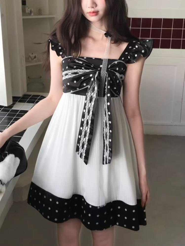Vintage Fashion Retro Outfit - Vestido Mini Vintage Japonês com Laço