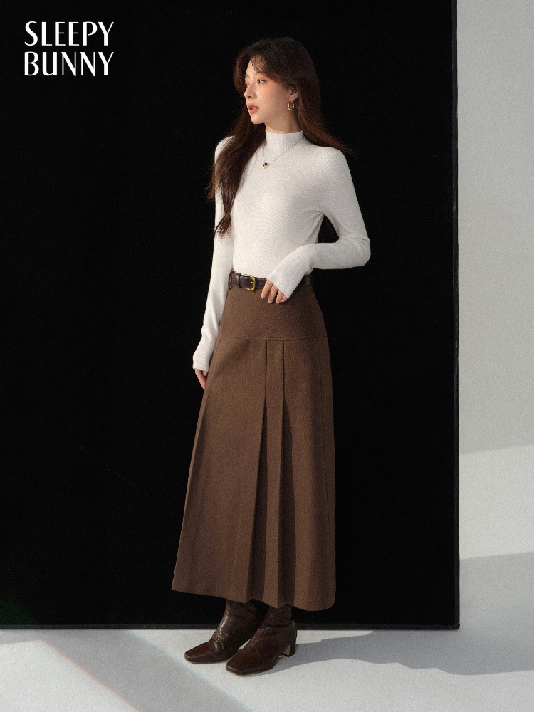 Vintage Fashion Retro Outfit - Saia Midi Vintage Feminina Elegante de