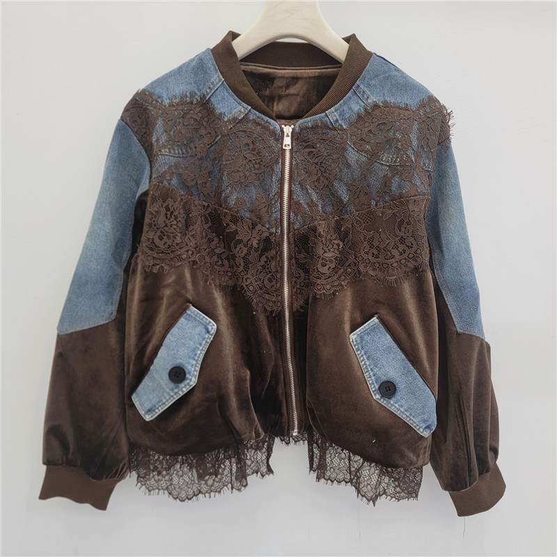 Velvet Blazer Vintage - Jaqueta Bomber Feminina Vintage Casual com