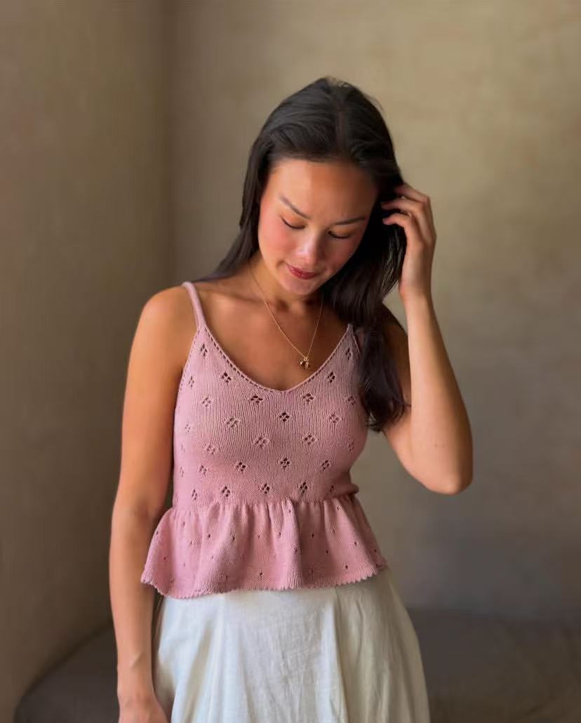 Vintage Fashion Retro Outfit - Top de Alça com Decote em
