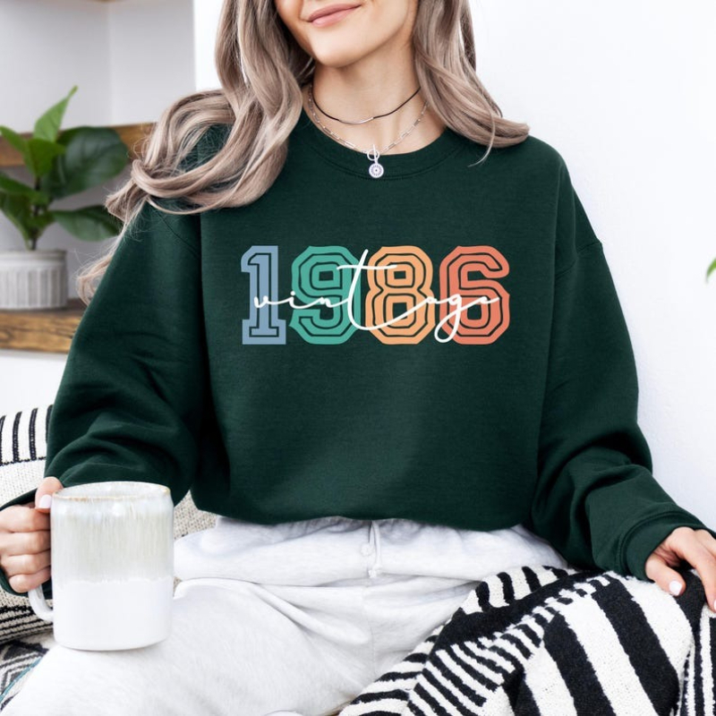 Vintage Fashion Retro Outfit - Moletom Vintage 1986 para o 40º