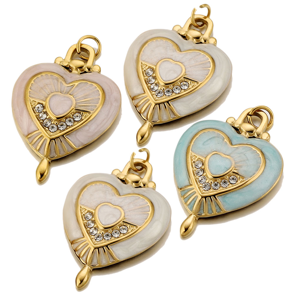Vintage Fashion Jewelry Necklaces - 3 peças de pingentes de coração