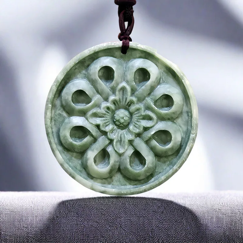Vintage Fashion Jewelry Necklaces - Natural real jade flor pingente colar