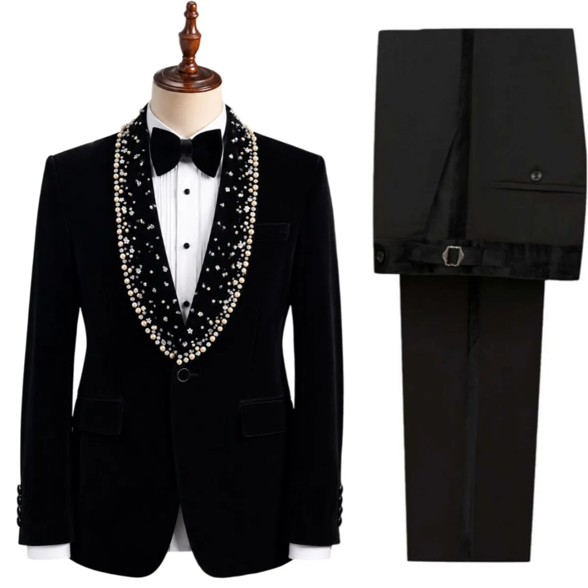 Velvet Blazer Vintage - Ternos de Casamento Vintage com Pérolas