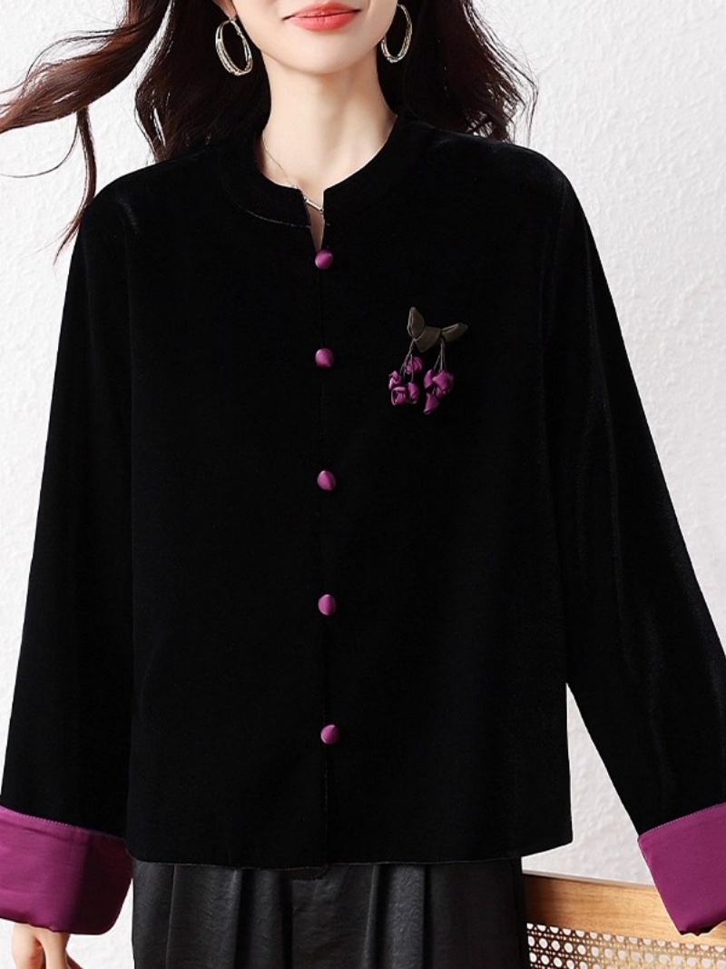 2025 cardigã estilo chinês par - Velvet Blazer Vintage avaliação e preço