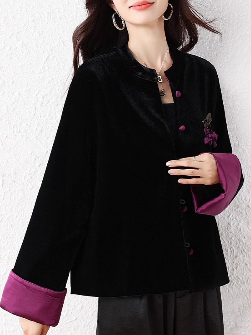 2025 cardigã estilo chinês par - Velvet Blazer Vintage avaliação e preço