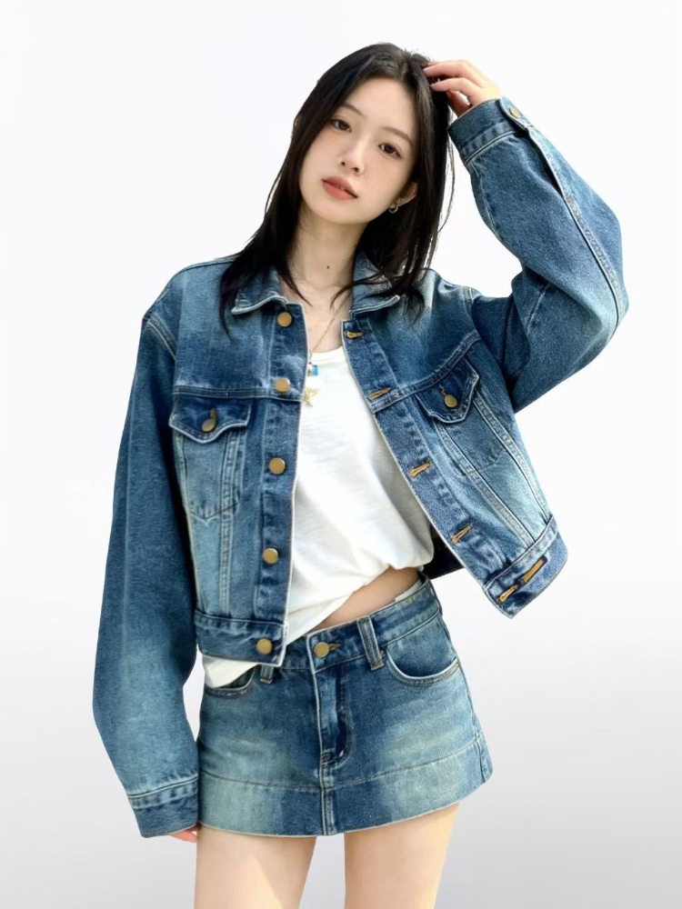Conjuntos de Denim Vintage Ame - Vintage Fashion Retro Outfit avaliação e preço