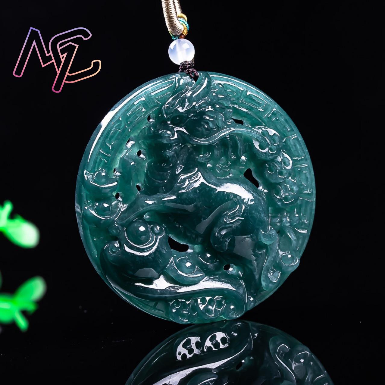 Myanmar jadeite dragão pingent - Vintage Fashion Jewelry Necklaces avaliação e preço