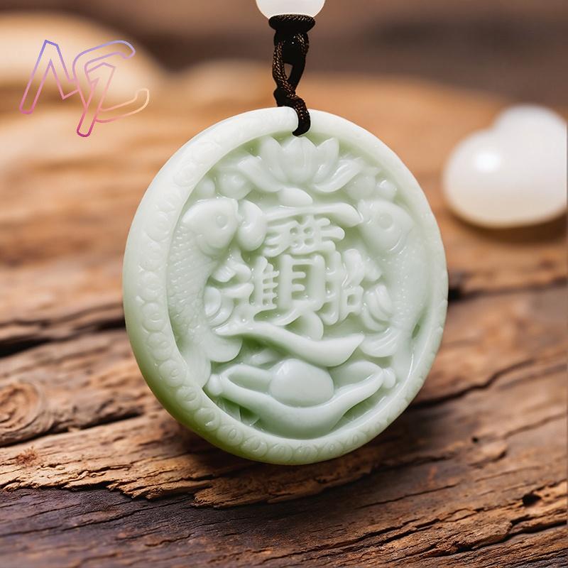 Verde real jade carpa peixe pi - Vintage Fashion Jewelry Necklaces avaliação e preço