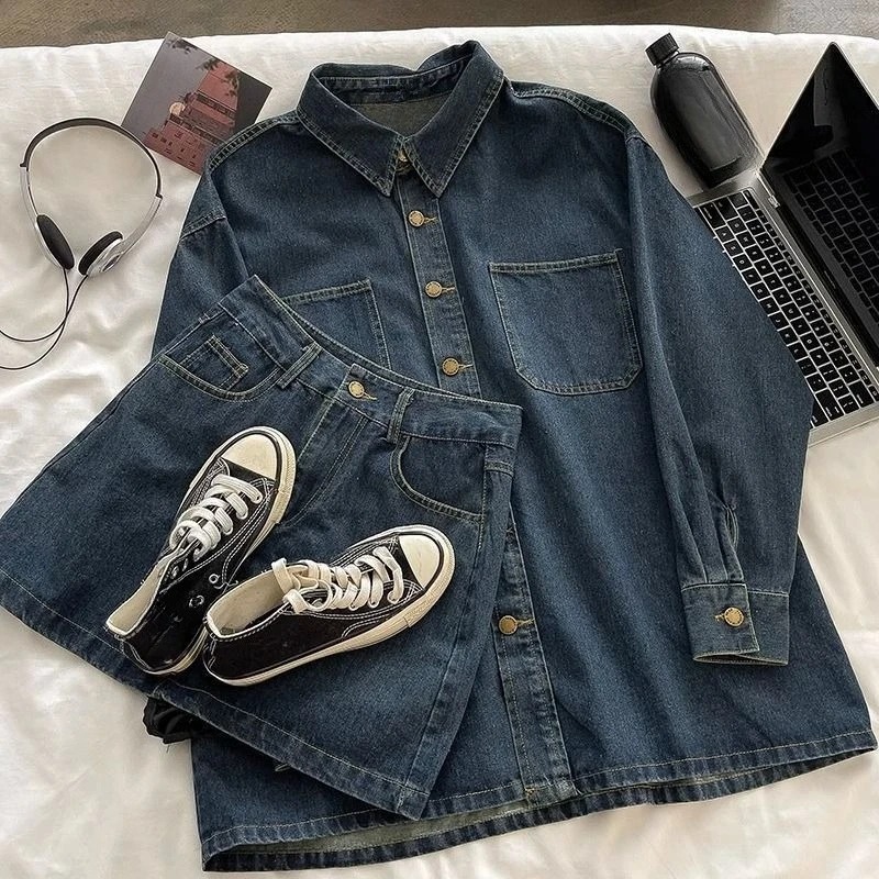 Conjunto de Saia Jeans Y2K: Ja - Vintage Fashion Jacket avaliação e preço