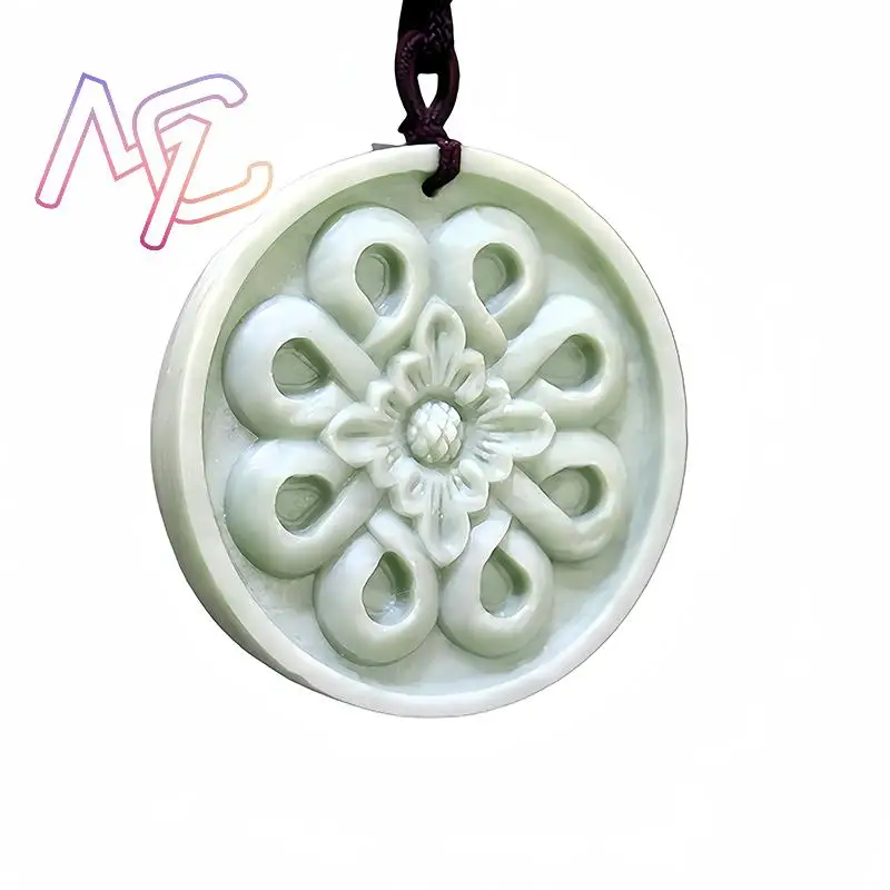 Natural real jade flor pingent - Vintage Fashion Jewelry Necklaces avaliação e preço