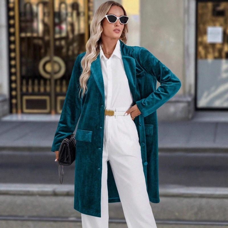 Novo Casaco Feminino de Veludo - Velvet Blazer Vintage avaliação e preço