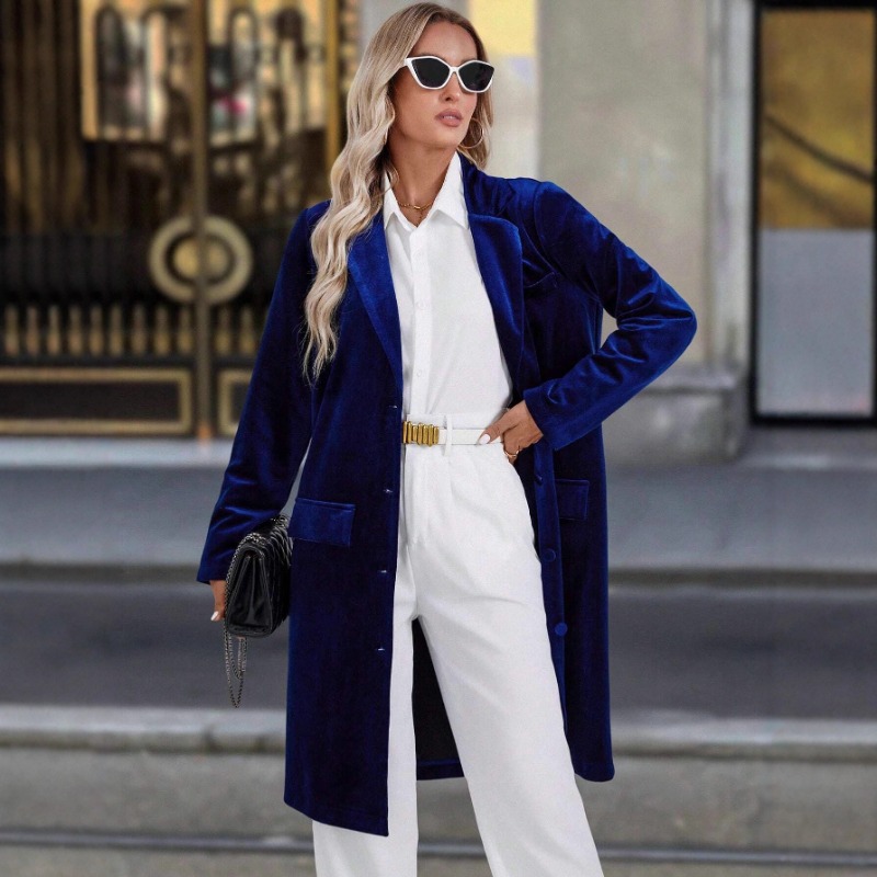 Novo Casaco Feminino de Veludo - Velvet Blazer Vintage avaliação e preço